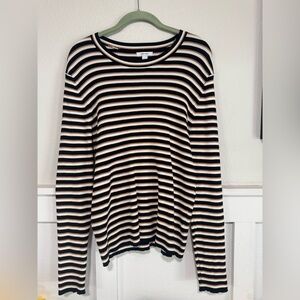 Nine West Striped Long Sleeve Top